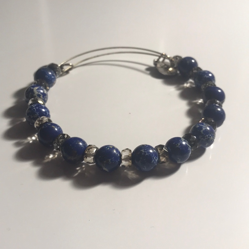 Silver beaded Alex and Ani bracelet